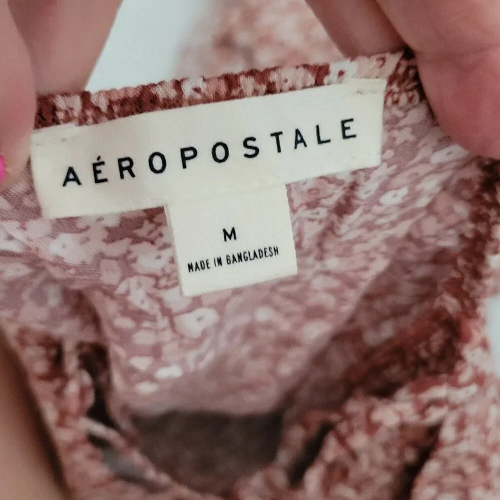 Aeropostale Floral Dress Spaghetti Straps Criss Cross Back Feminine Cottage Core
